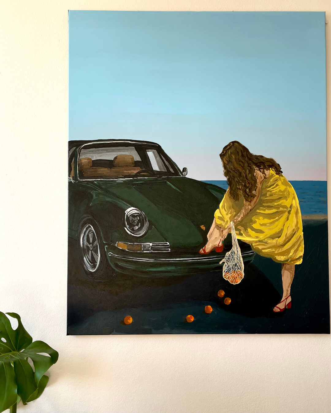 Green over Tan, Original Painting
